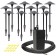 Pro outdoor LED landscape lighting path kit, 12 path lights, EMCOD 100watt power pack photocell, mechanical timer, 160-foot cable